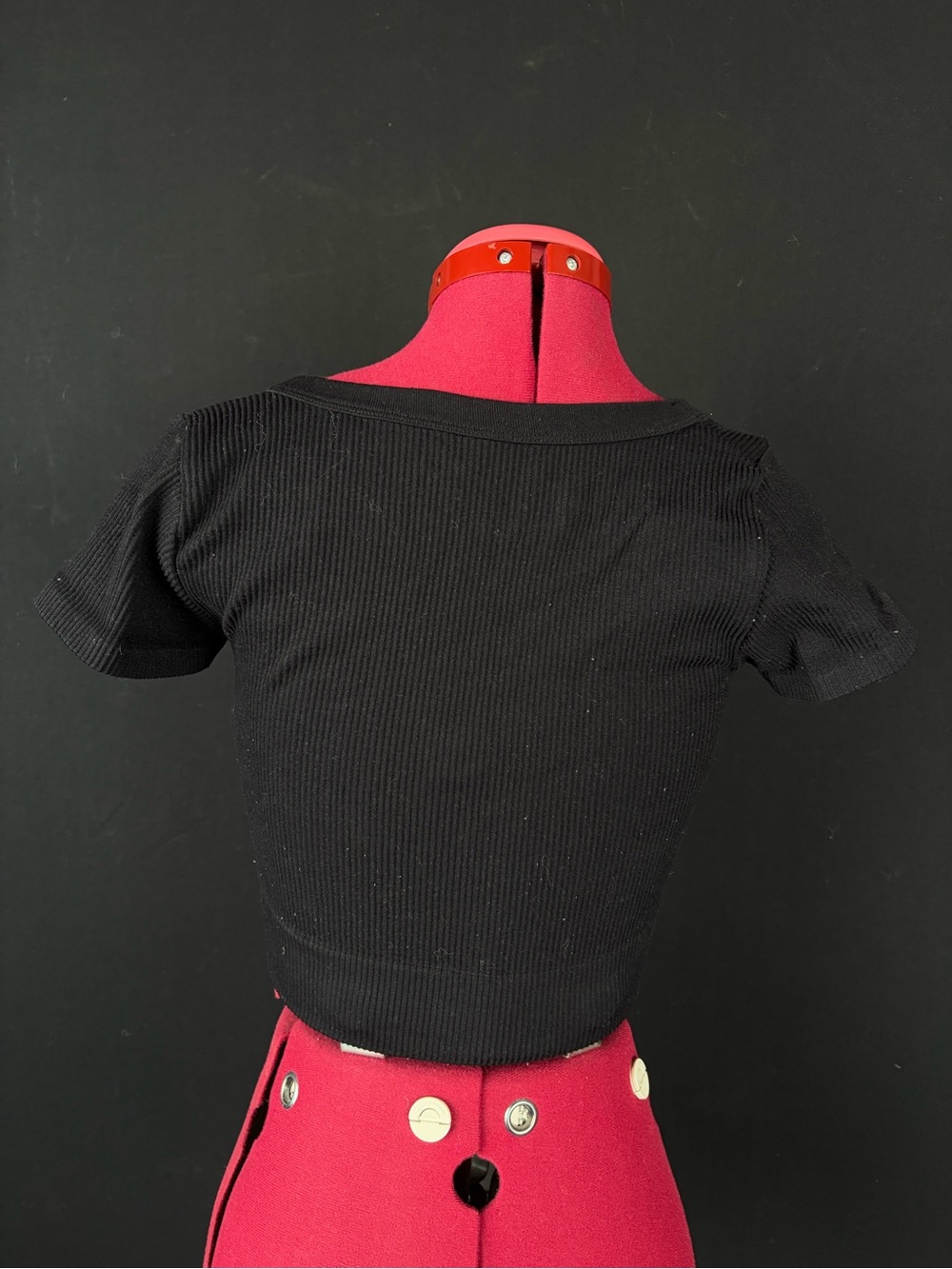 Garage Black Ribbed Crop Top - Picture 3 of 5